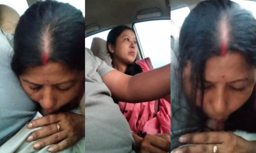 Bhabhi Blowjob In Running Car