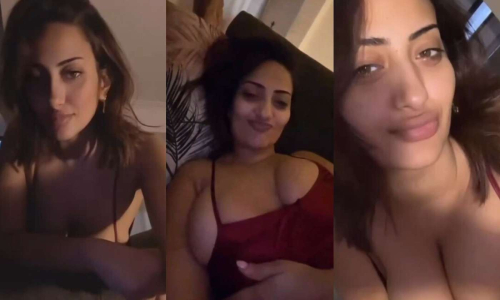 Sexy Tanker Girl Playing With Her Boobies